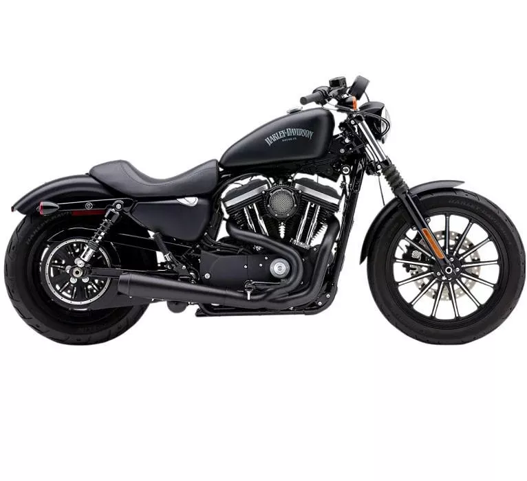 Cobra 4" El Diablo 2-into-1 Exhaust for Harley Davidson Sportster Models '07-13 - Black with Black Tips