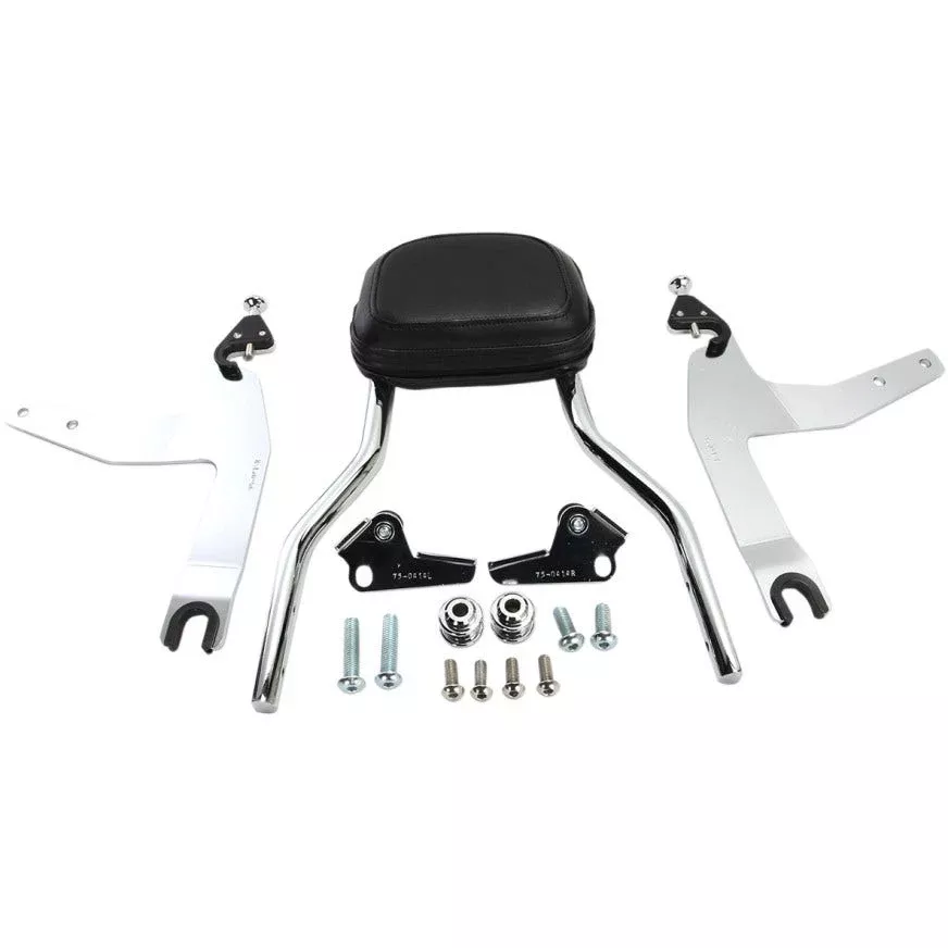 Cobra 602-2002 Chrome Complete Detachable Backrest Kit Harley 07-17 FL/ST 200mm