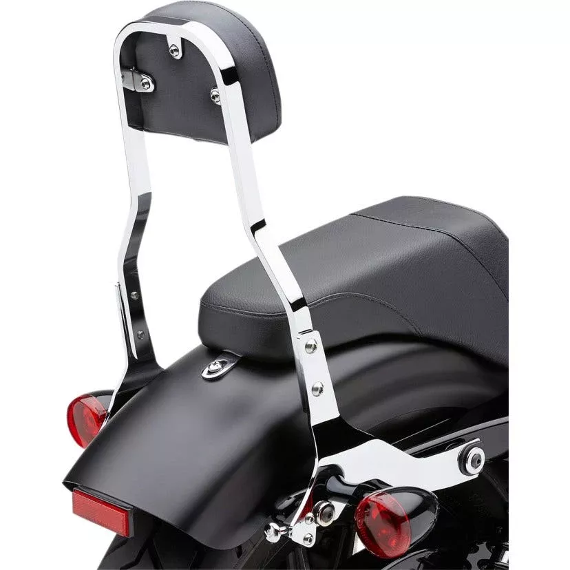 Cobra 602-2041 Chrome Short 14" Square Detachable Backrest Kit Harley 00-05 FL FX