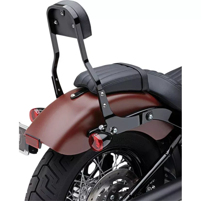 Cobra 602-2042B Black Short 14" Square Detachable Backrest Kit Harley 07-17 FL/FX