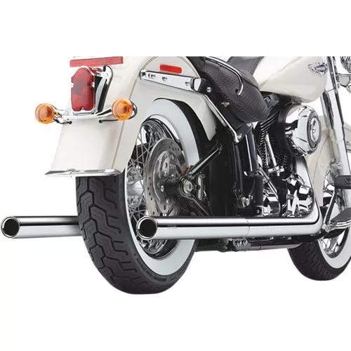 Cobra Chrome Dual Exhaust System with Billet Tips for 1997-2006 Harley Softail