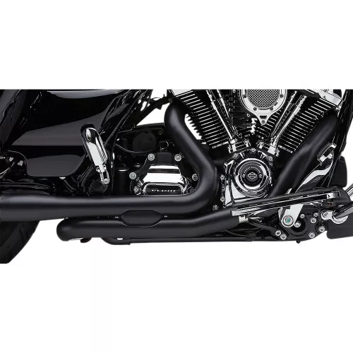 Cobra Powerport Headpipes Single Bung for 2017-2023 Harley Touring - Black