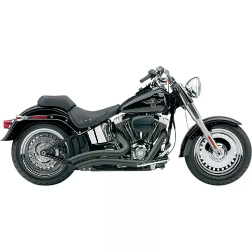 Cobra Speedster Short Swept Exhaust for 2012-2017 Harley Softail FXST/FLST - Black