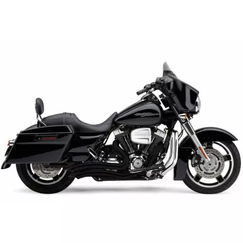 Cobra Speedster Short Swept Exhaust for 2017-2023 Harley Touring - Black