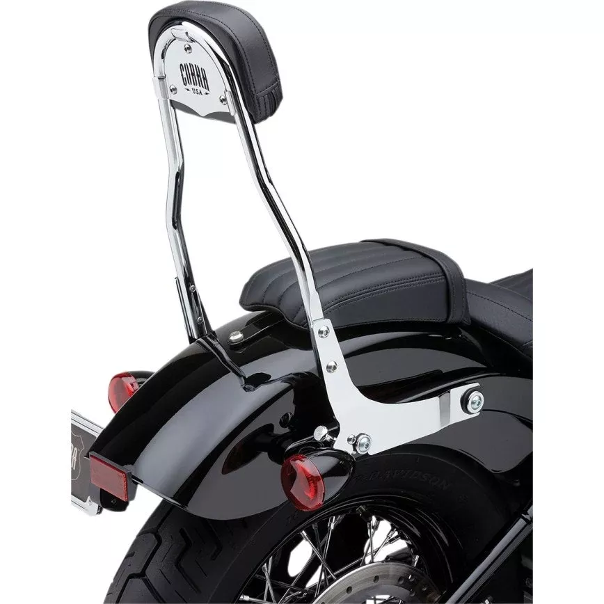 Cobra USA 602-2006 Round Chrome 14" Detachable Backrest Kit 18-22 Harley Softail