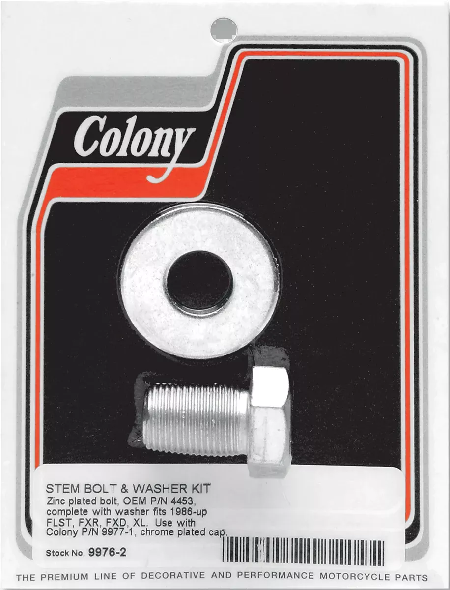 Colony Steering Stem Bolt & Washer Kit 88-17 Harley Dyna Softail Sportster FXR