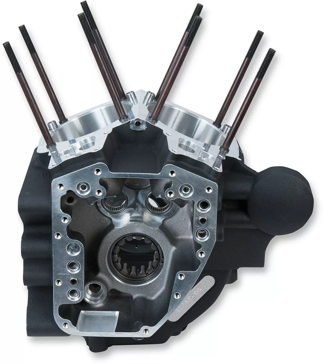 Crankcase - 4.125" Bore w/Stock Bolt Pattern - Wrinkle Black - Dyna