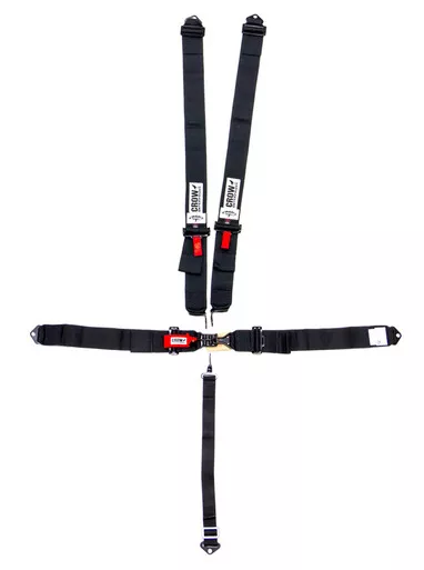 Crow 5-Pt Harness Small Latch Blk Bolt In BLK Hardware 11004B