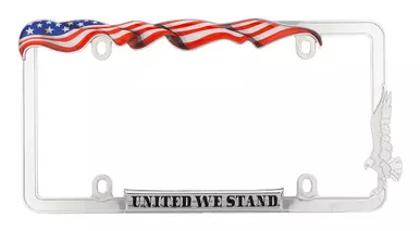 Cruiser Accessories 31030 United We Stand License Plate Frame, Chrome