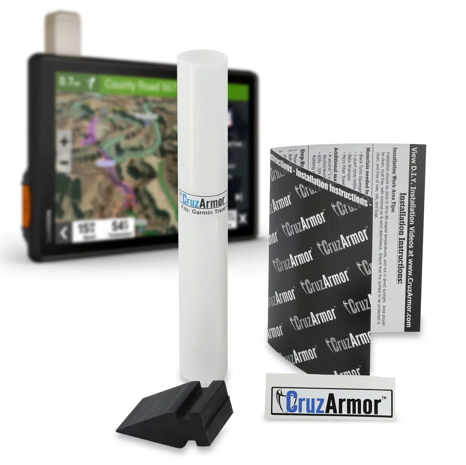 CRUZARMOR Garmin Overland GPS Screen Protector CRUZARMOR-TREAD