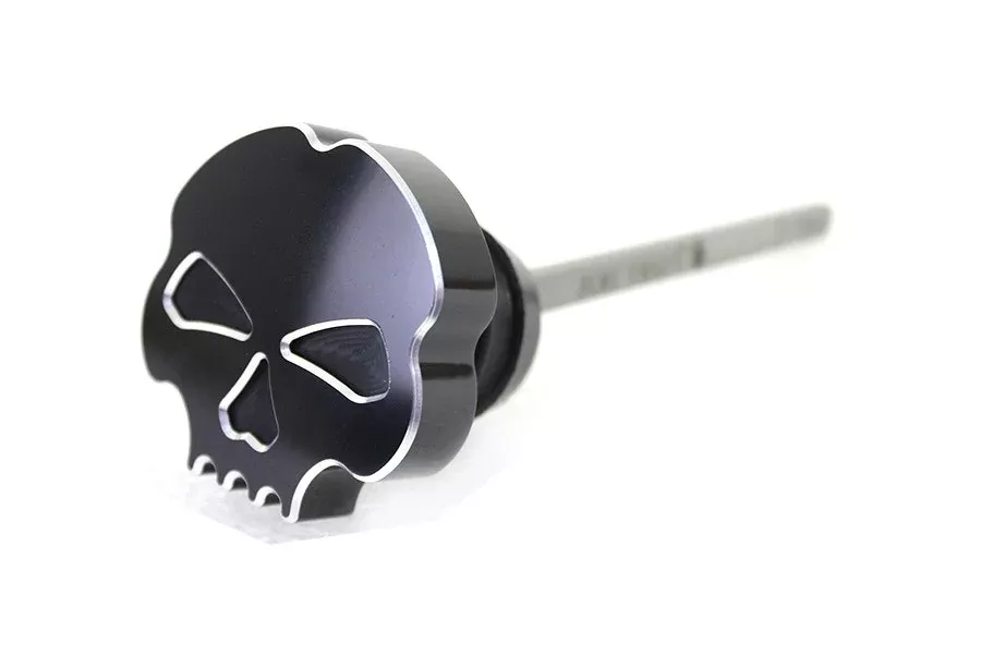Custom Black Skull Oil Tank Dipstick Harley Twin Cam Softail 00-17
