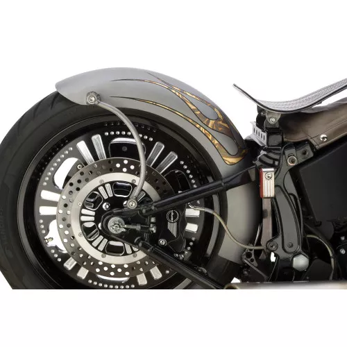 Custom Chrome 'Rigid-Style' Lucky Sucker Rear Fender for 2000-2017 Harley Softail