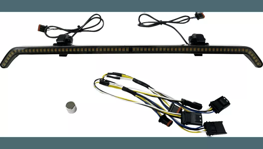 Custom Dynamic Center Fairing Vent Trim with Turn Signals for '23-24 Harley Davidson Road Glide - Black - Smoke Lens