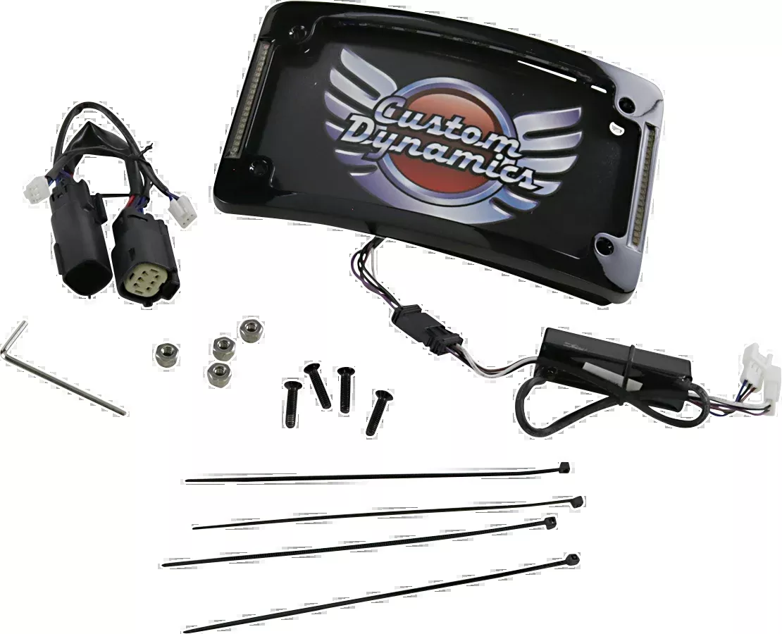 Custom Dynamics Curved License Plate Frame - Black -TF06-BCM-B