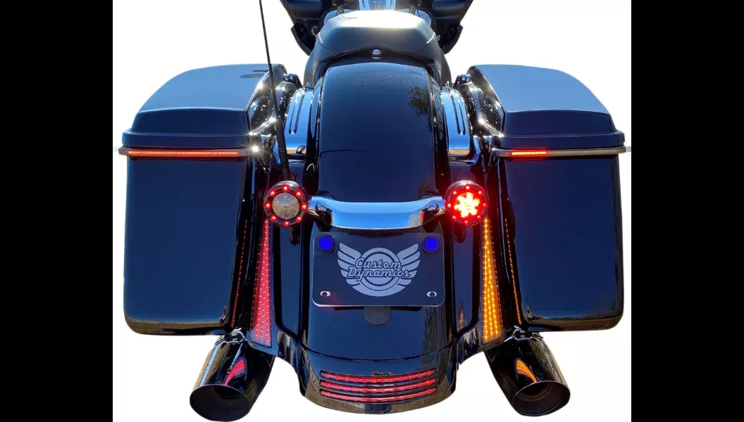Custom Dynamics Dual Color Black Fascia LED Panels 4 Harley 14-24 FL Models