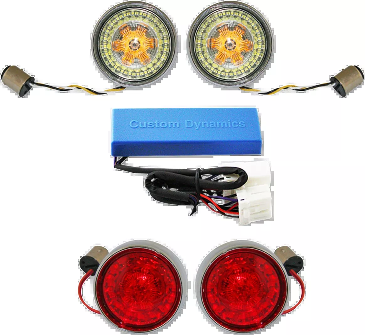 Custom Dynamics Full Bullet Turn Signal Conversion Kit - Chrome - PB-HD-BB-C