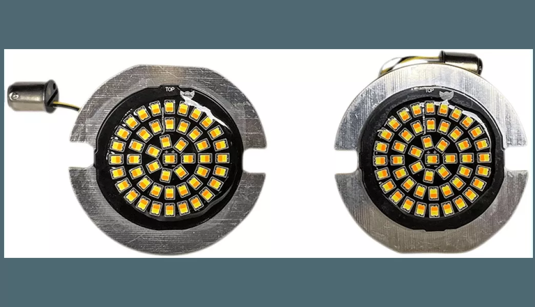 Custom Dynamics Genesis 4 LED Flat Style Turn Signal Inserts for '86-Up Harley Davidson Touring Models - Amber/White