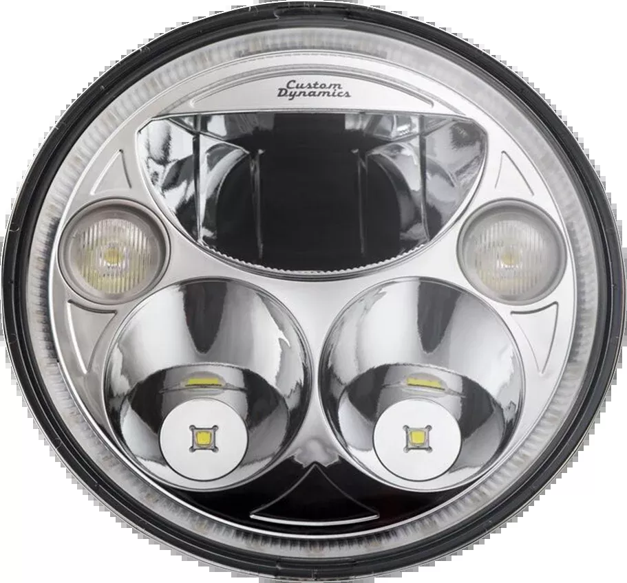 Custom Dynamics Headlamp - 7" - TruBEAM - Chrome - Chief - CDTB-7-I-C