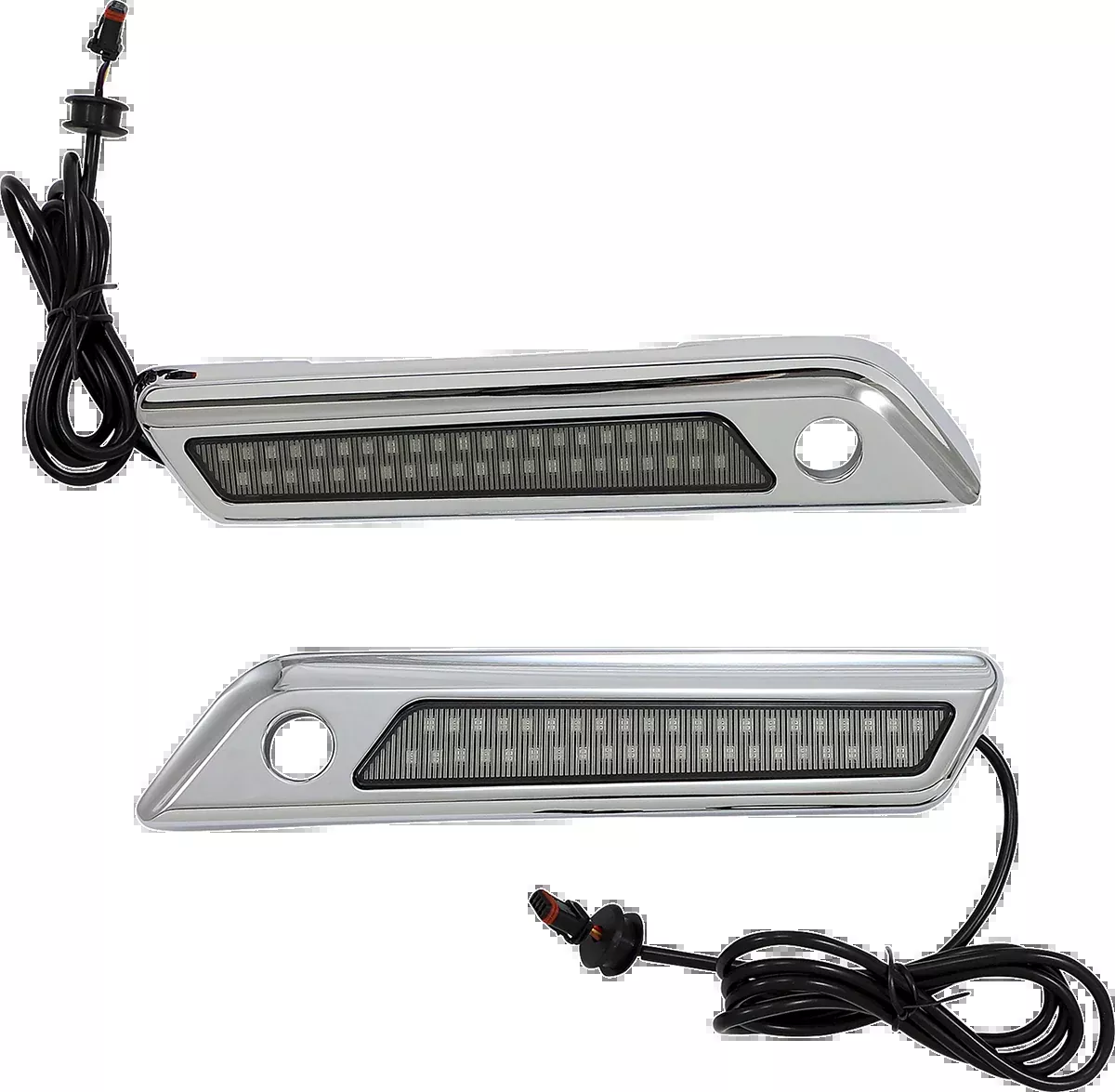 Custom Dynamics Latch Light - Saddlebag - Dual Color - Smoke - Chrome - CD-SBL-DC4-SC