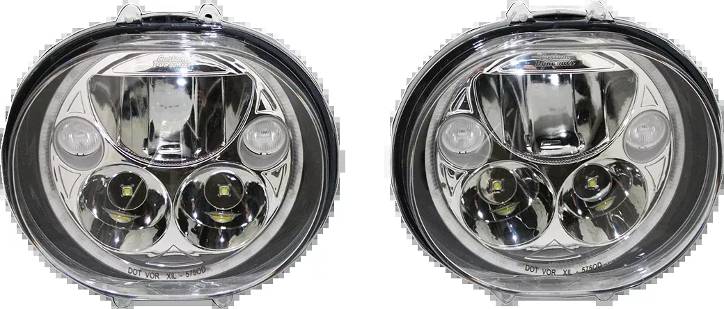 Custom Dynamics LED Headlight - 5-3/4" - Chrome - CDTB-575OV-C