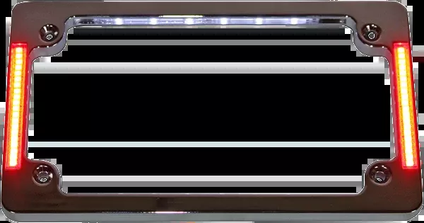 Custom Dynamics License Plate Frame With LED – Flat – Chrome