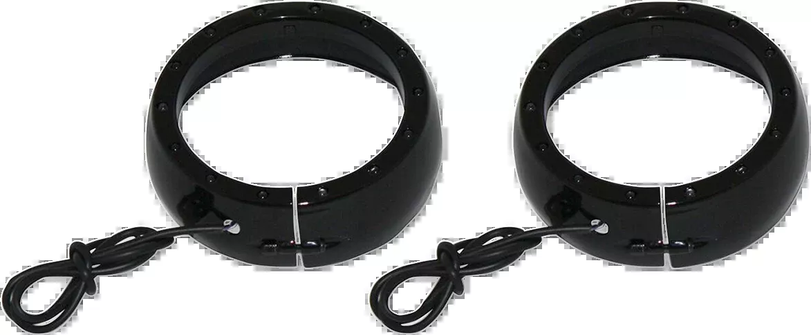 Custom Dynamics Lighted Passing Lamp Trim Ring '06-'13 FLHT - Black - CDTB-45TR-2B