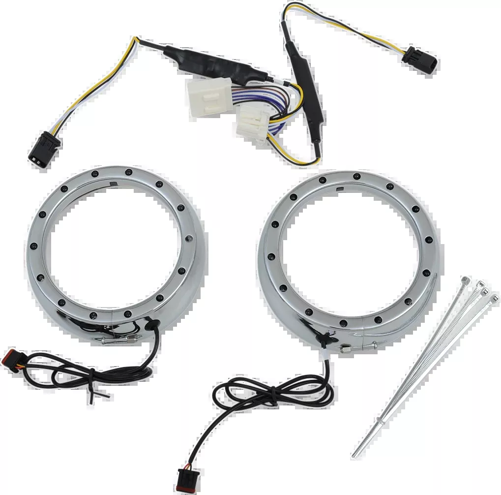 Custom Dynamics Lighted Passing Lamp Trim Ring '96-'05 FLHT - Chrome - CDTB-45TR-3C