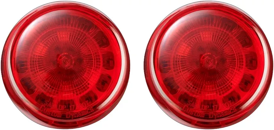 Custom Dynamics PB-R-1156 Red Rear Turn Signal Insert Bullet Bezel Harley