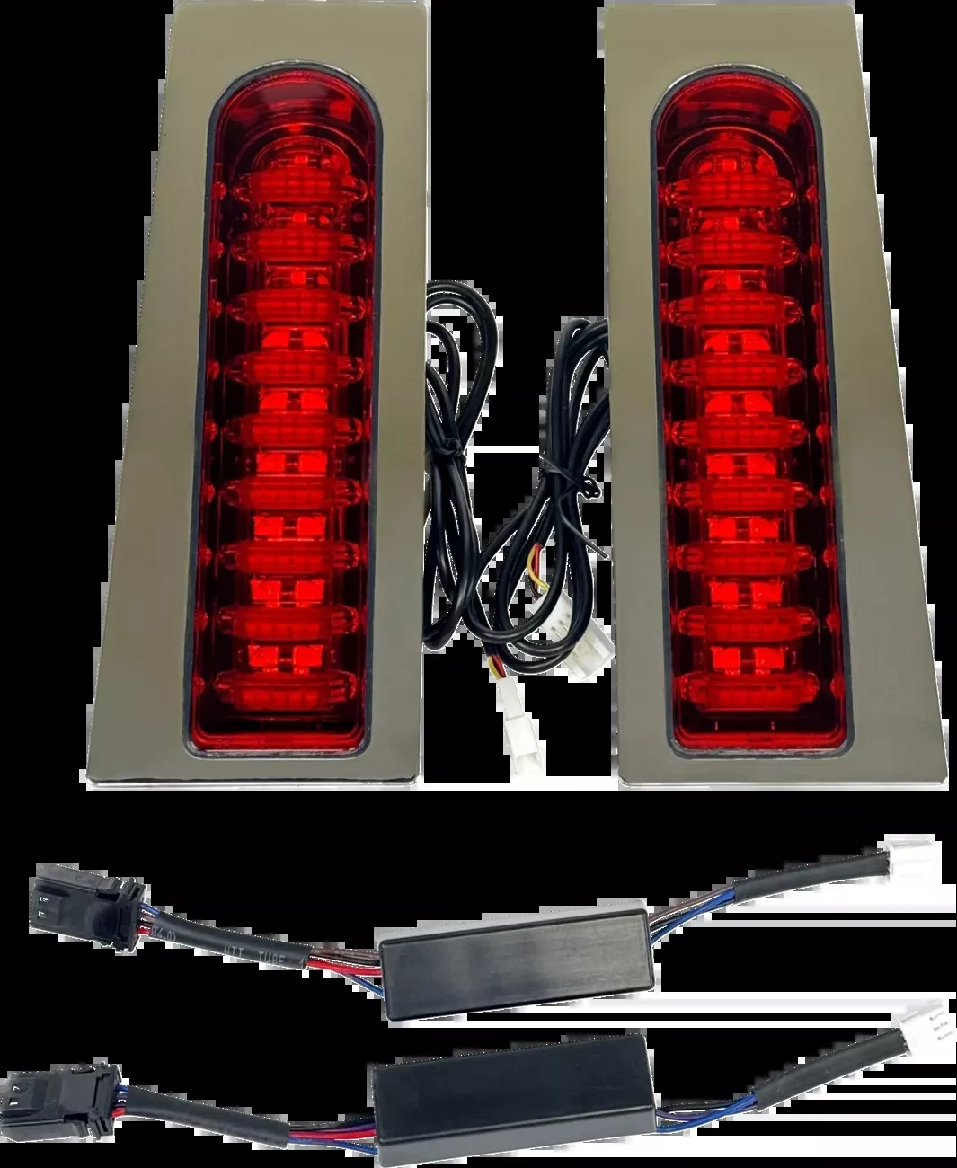 Custom Dynamics ProBEAM Auxiliary Fillerz - Run/Brake/Turn - Red Lens - Chrome - PB-FILL-23-RC