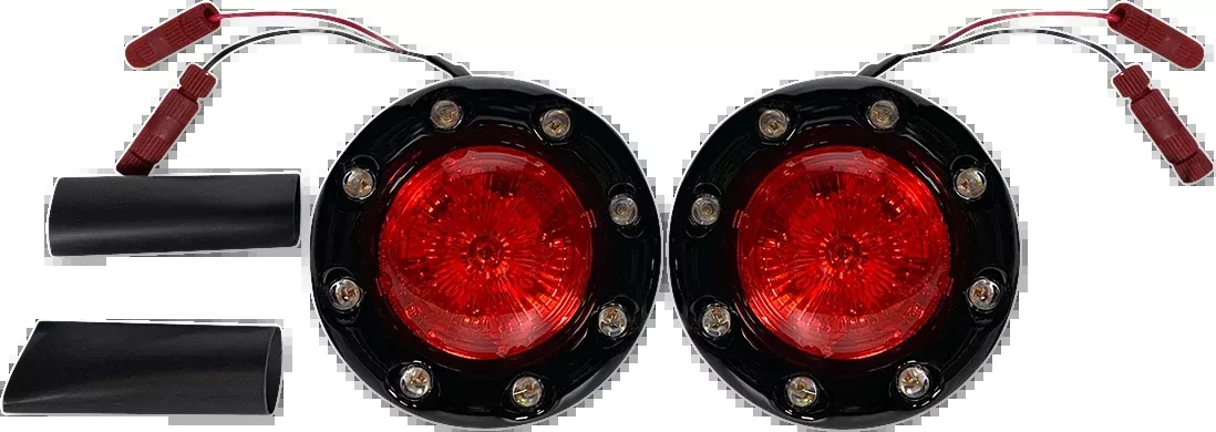 Custom Dynamics ProBEAM Black Red LED Bullet Ringz Turn Signals 2014-2023 Indian