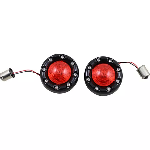 Custom Dynamics Probeam Bullet Ringz Rear Turn Signal Inserts for Harley 1156 Base - Gloss Black