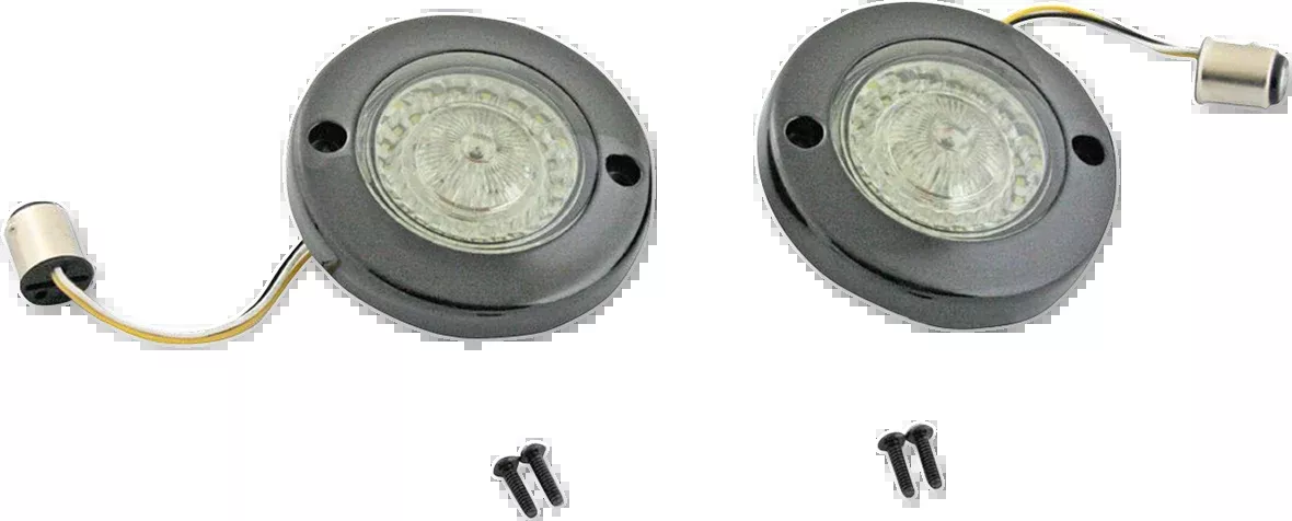 Custom Dynamics ProBEAM Dynamic Ringz LED Turn Signal - Front - Black - Amber/White - PB-FB-AW-1157BS