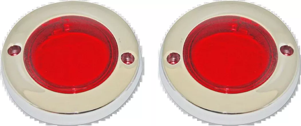 Custom Dynamics ProBEAM Flat Bezel Turn Signal Adapters - Chrome/Red - PB-FLAT-BEZ-CR
