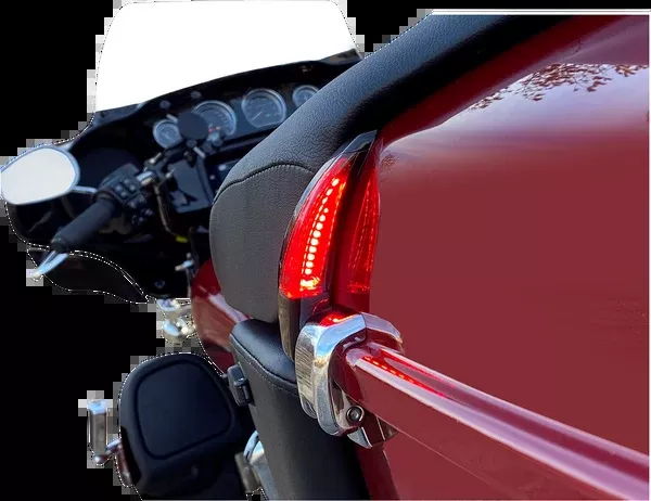Custom Dynamics Sequential Tour Pak Seat Back Rest LED Lights – Black/Red – FLH