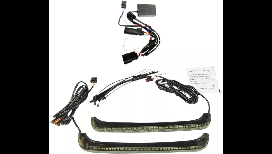 Custom Dynamics Smoke/Amber Low-Profile BagZ Lights 4 Harley 14-24 FL Models