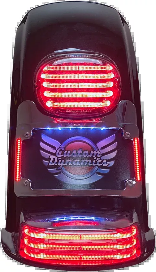 Custom Dynamics Turn Signal Eliminator With Tri Radius Illuminated Plate Frame