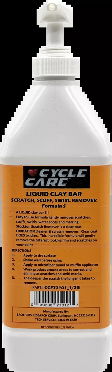 Cycle Care 1/2 Gallon Formula S Liquid Clay Bar Motorcycle Scratch Swirl Remover