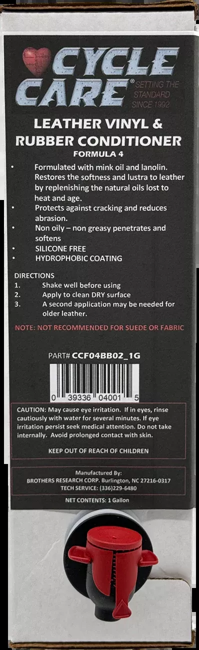 Cycle Care 1Gal Bag in Box Formula 4 Leather Vinyl Rubber Conditioner Protectant