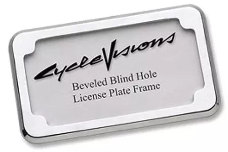 Cycle Visions Beveled License Plate Frame with Plate Lights