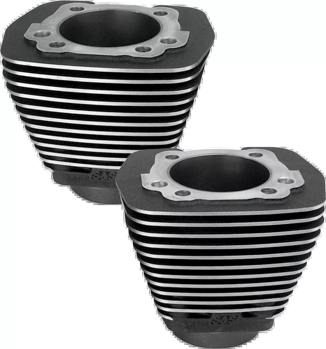 Cylinder - 3.500" - Wrinkle Black with Highlighted Fins - Evolution Big Twin