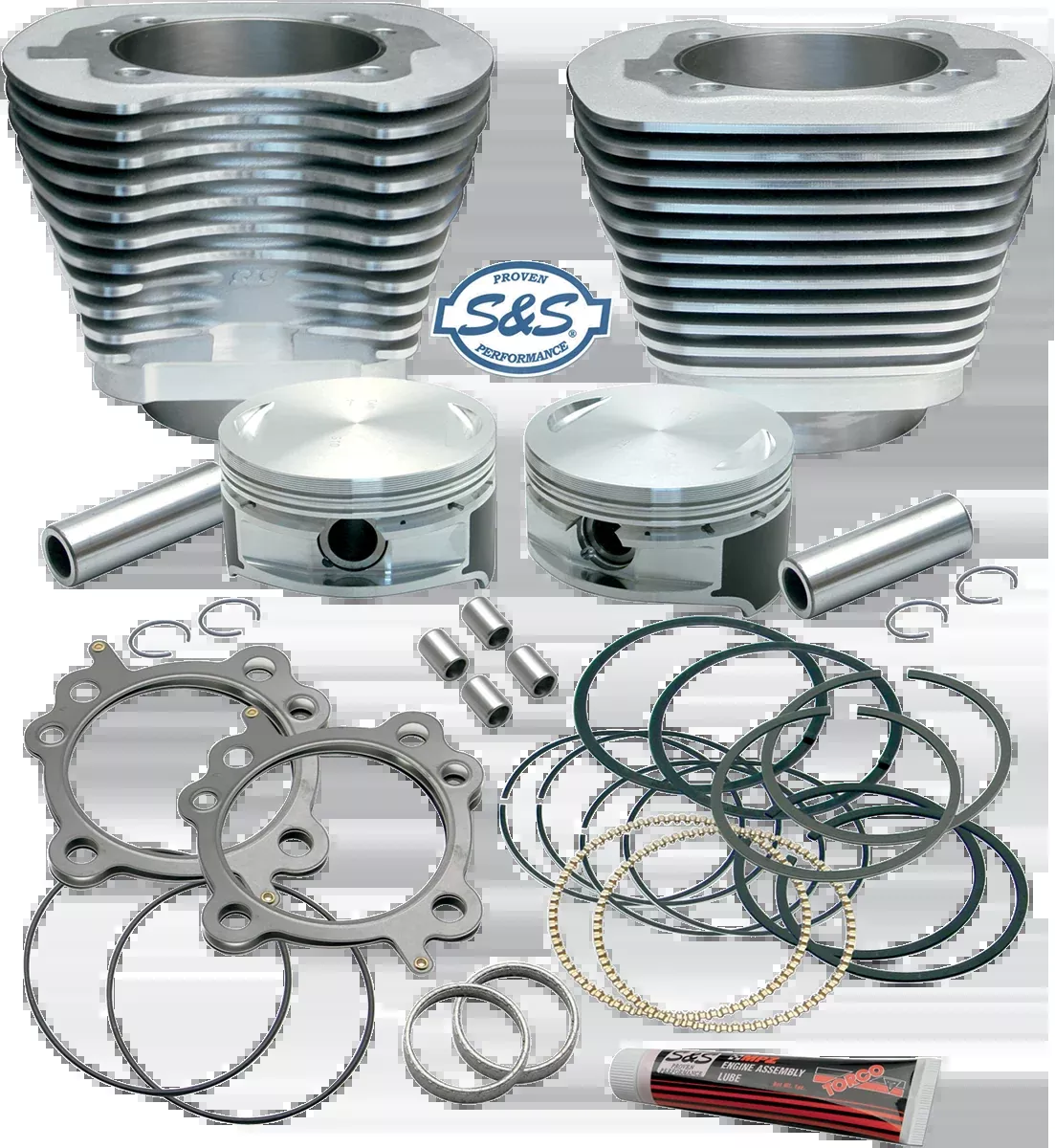 Cylinder & Piston Replacement for S&S 106" Stroker Kit - Silver