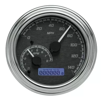 Dakota Digital Chrome Fatbob Tank Mounted Speedometer 96-03 Harley Softail FLHT