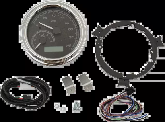 Dakota Digital MVX Chrome Tank Mounted Speedometer 04-13 Harley Touring Softail