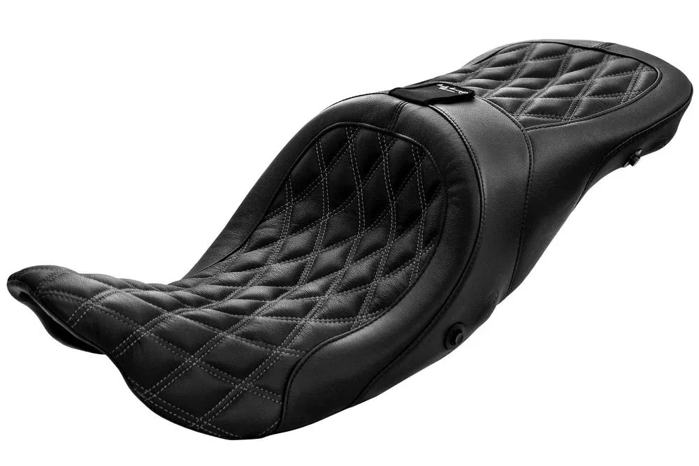 Danny Gray Black Airhawk Longhaul 2 Up XL Optional Backrest Seat 08-21 Harley FL