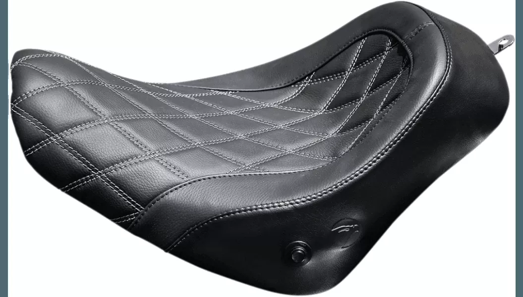 Danny Gray Weekday AIR Solo Seat for '18-Up Harley Davidson Heritage and Deluxe Softail Models - Diamond Stitch