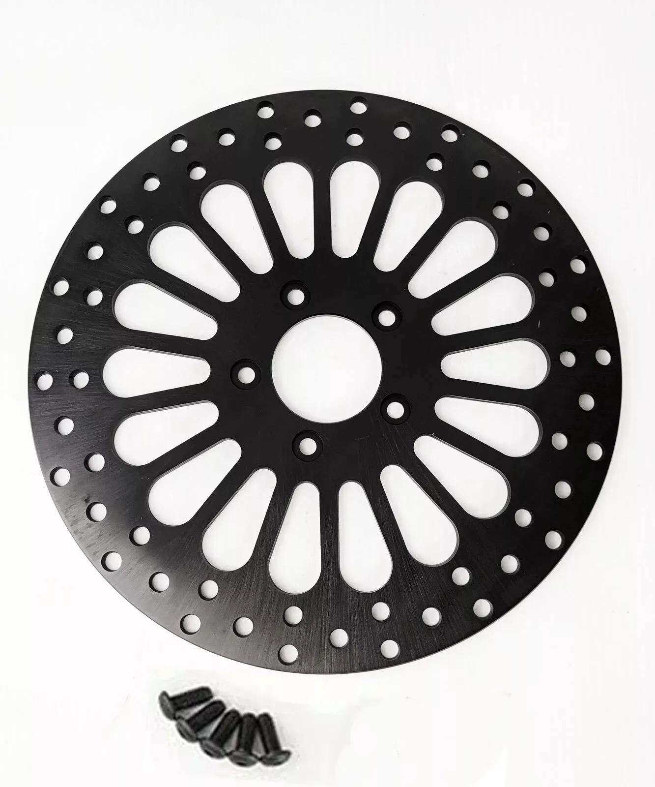DNA Black Super Spoke Single Front 11.5 Disc Rotor Harley Touring Softail XL Dyna