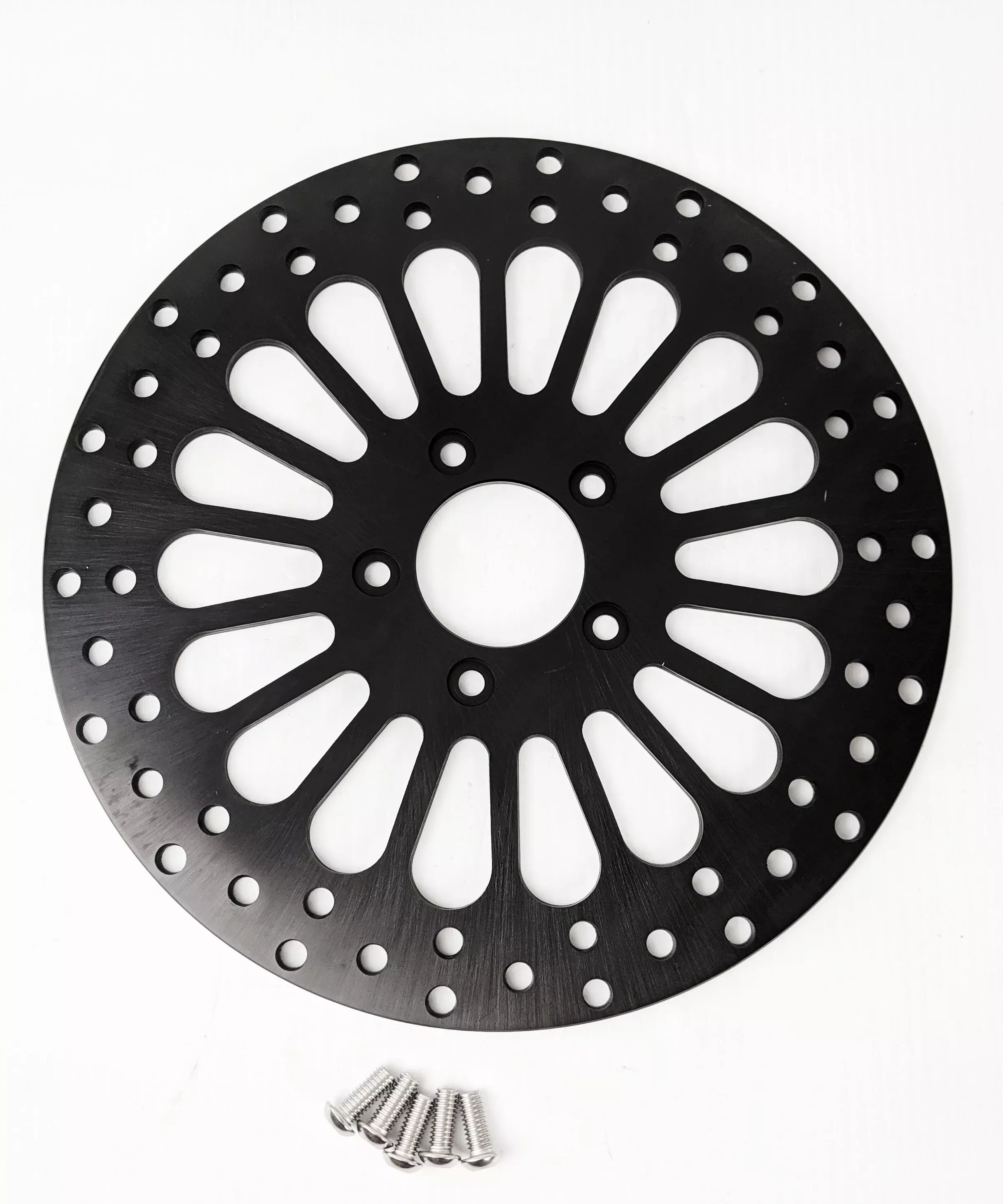 DNA Black Super Spoke Single Rear 11.5 Disc Rotor Harley Touring Softail XL Dyna