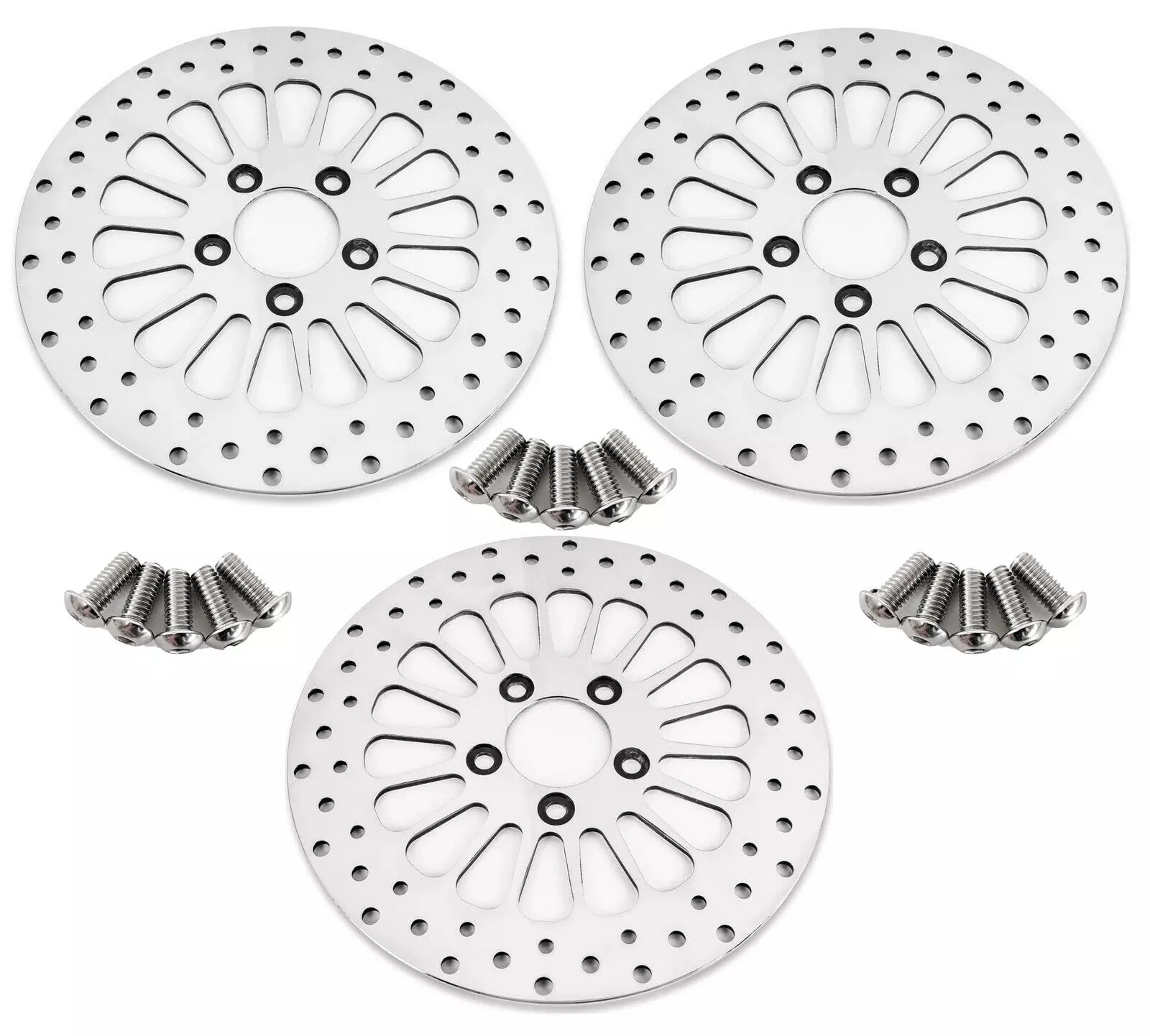 DNA Super Spoke Dual Front & Single Rear Polished Rotors 08-13 Harley Touring