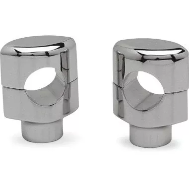 Drag 0602-0465 Chrome 1 1/2" Bar Big Buffalo 1.5" Risers Pair Metric Cruiser