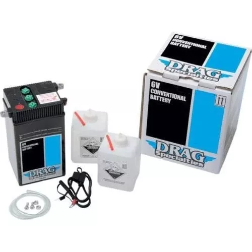 Drag 2113-0214 6v Lead Acid Conventional Battery 48-64 Harley